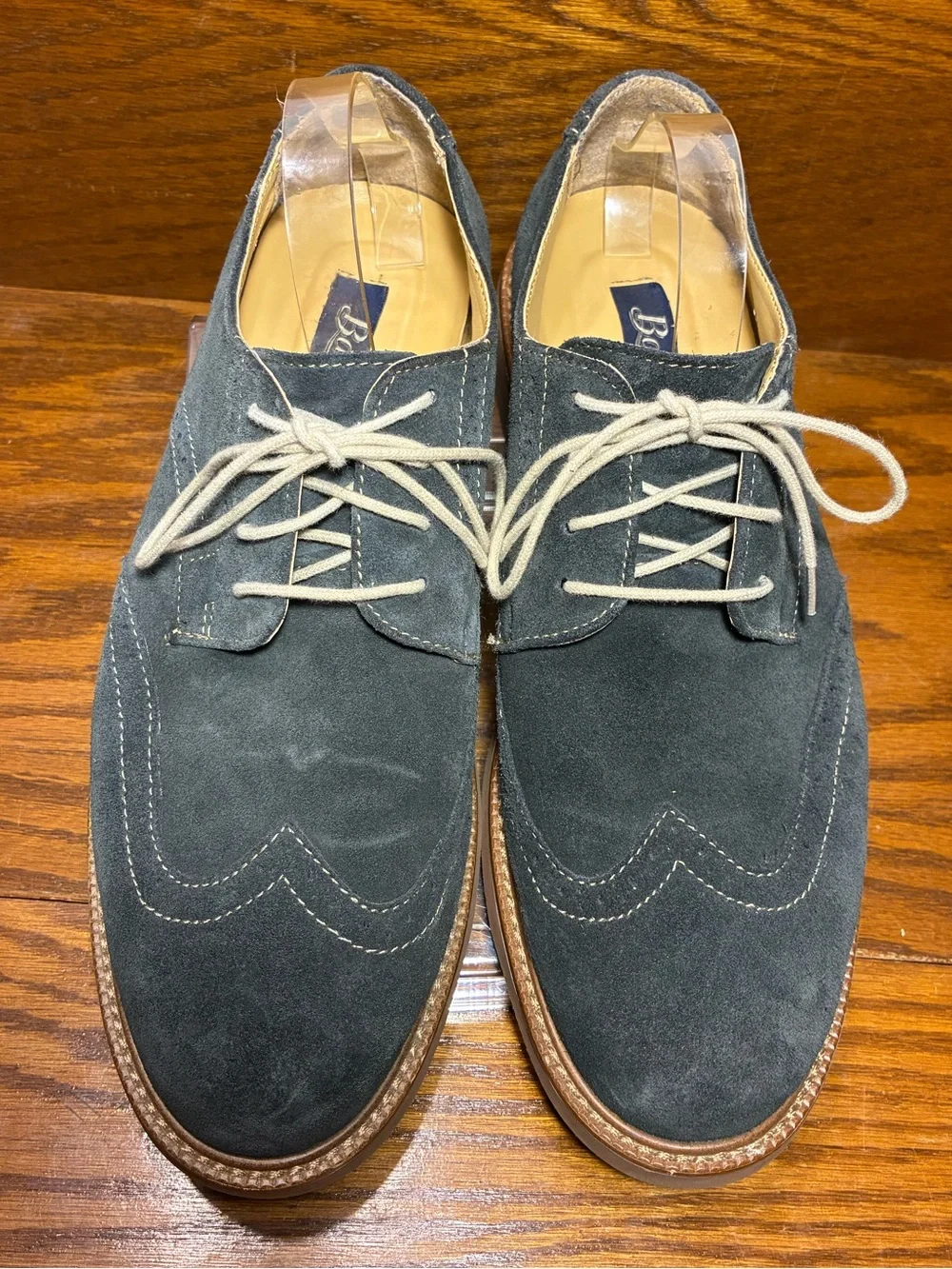 Bass Blue Suede Wingtip Brogue Oxford Shoes Men’s Size 11